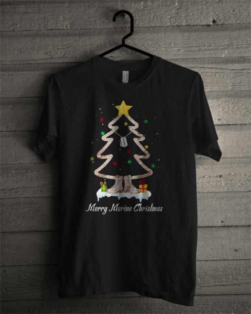 Marine Corps Merry Christmas Tree T Shirt