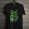 Mens God Over Everything Neon Green T Shirt