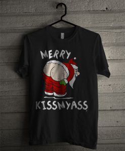 Merry Kiss My Ass Christmas Grinch Santa T Shirt