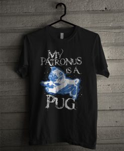 My Patronus Is A Pug Ladies Black T Shirt