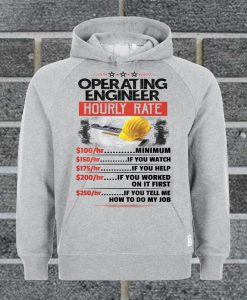 Operating Engineer Hourly Rate Wholesale Cool Casual Sleeves Cotton Hoodie