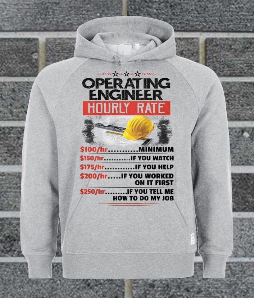 Operating Engineer Hourly Rate Wholesale Cool Casual Sleeves Cotton Hoodie