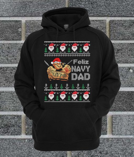 Popeye Feliz Navy Dad Christmas Hoodie