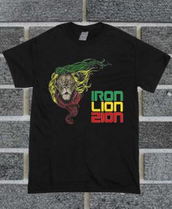 Reggae Iron Lion Zion Music Song Quote Jamaican T Shirt