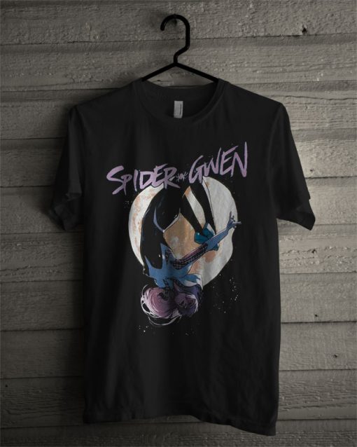Spider Gwen Juniors Black Logo T Shirt