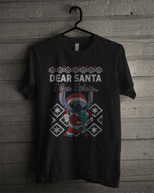 Stitch Dear Santa I Can Explain T Shirt