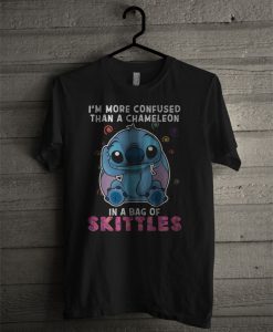 Stitch I'm More Confused Than A Chameleon In A Bag Of Skittles T Shirt