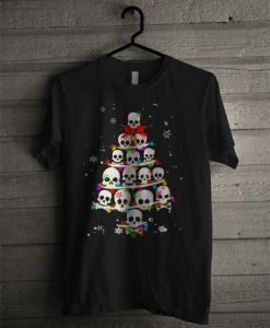 The Twinkle Of Skull Christmas Tree T Shirt