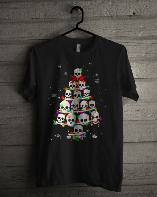 The Twinkle Of Skull Christmas Tree T Shirt