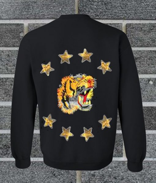 Tiger Head Star Sweatshirt Back