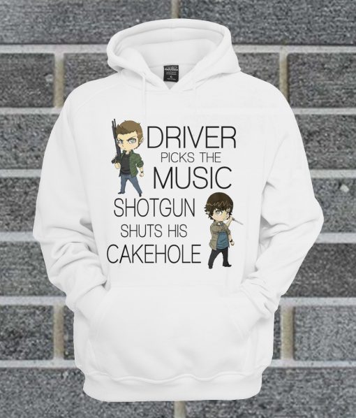 Winchester Chibi Driver Picks The Music Shotgun Shuts His Cakehole Hoodie