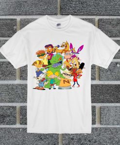 90's Cartoon Mash Up Tapestry T Shirt