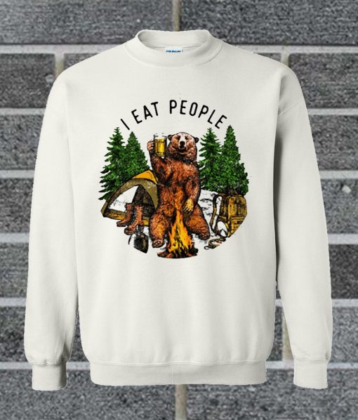 Camping Bear I Hate People Sweatshirt
