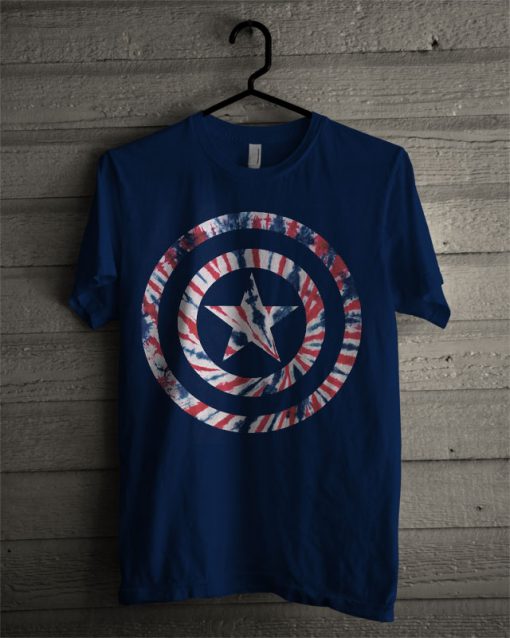 Captain America Tie Dye Logo T Shirt