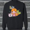 Hello Girl with Kitty Funny Humor Sweatshirt