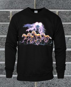 Lighting American Thunder Horses All Over Print Sweatshirt