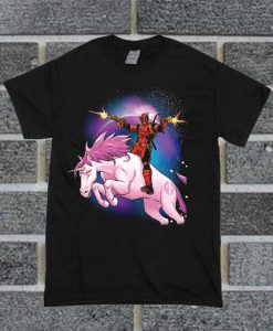 Official Marvel Comics Deadpool Riding A Unicorn T Shirt