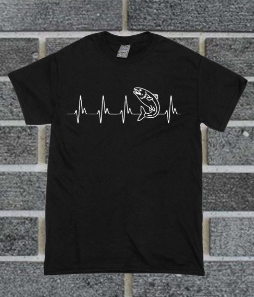 Custom Fishing Heartbeat T Shirt