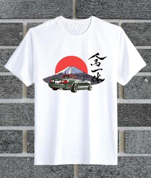 Miata NA Race Car Mount Fuji Japan T Shirt