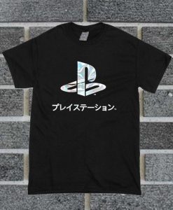 Ripple Junction Playstation Logo Foil Adult T Shirt