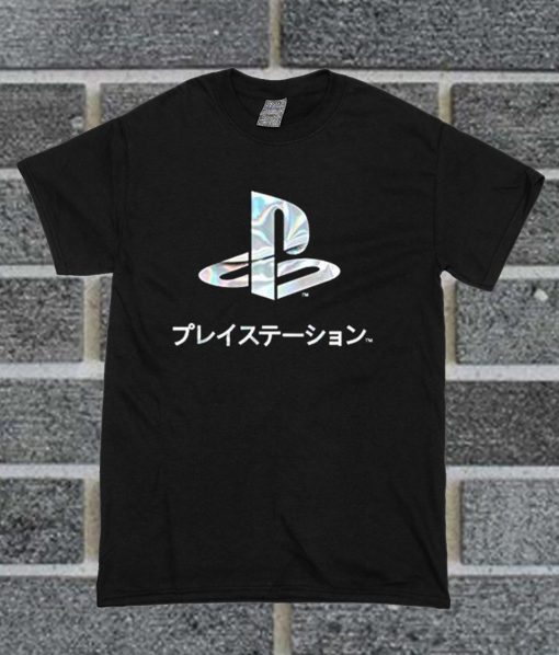 Ripple Junction Playstation Logo Foil Adult T Shirt