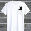 A Black Kitty Cat Pocket T Shirt