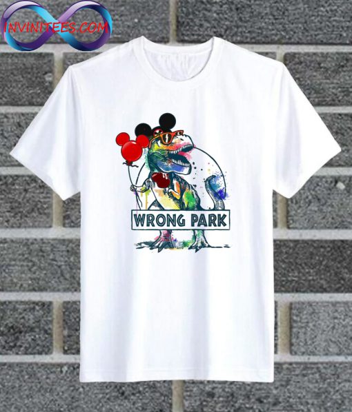 Dinosaur T-rex And Mickey Mouse Wrong Park T Shirt