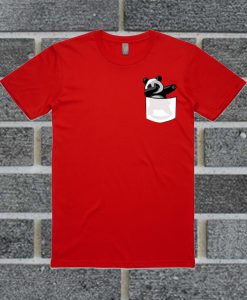 Panda Pocket Printed T Shirt