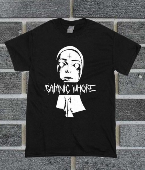 Satanic Whore Back Patch T Shirt