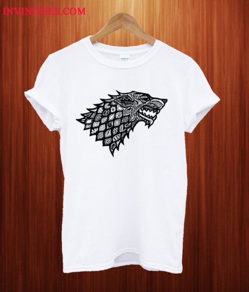 Floral Wolf Game Of Thrones T Shirt