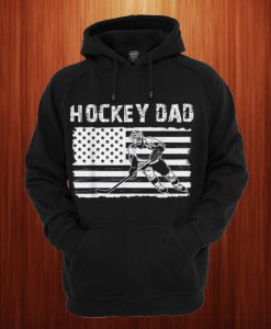 Hockey Dad Father's Day With America Flag Hoodie