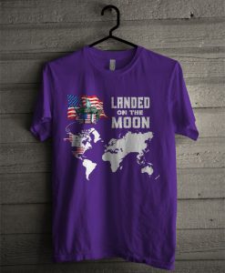 Landed On The Moon Purple T Shirt