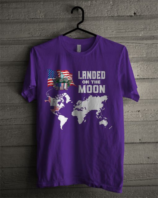 Landed On The Moon Purple T Shirt