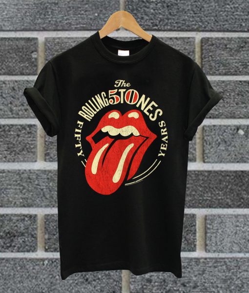Rolling Stones 50 Years Black T Shirt