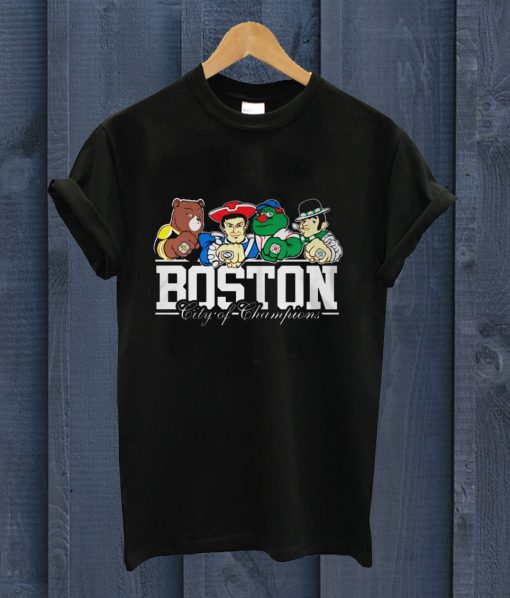 Boston City Of Champions Black T Shirt