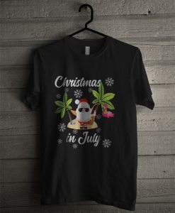 Christmas In July Flamingo And Hawaiian Lover T Shirt
