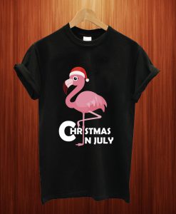 Flamingo Christmas In July Funny Party X-mas T Shirt