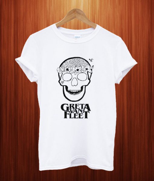 Greta Van Fleet Flower Power Skull T Shirt