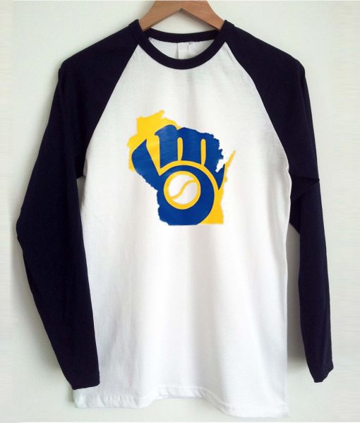 Milwaukee Brewers Adult Raglan T Shirt