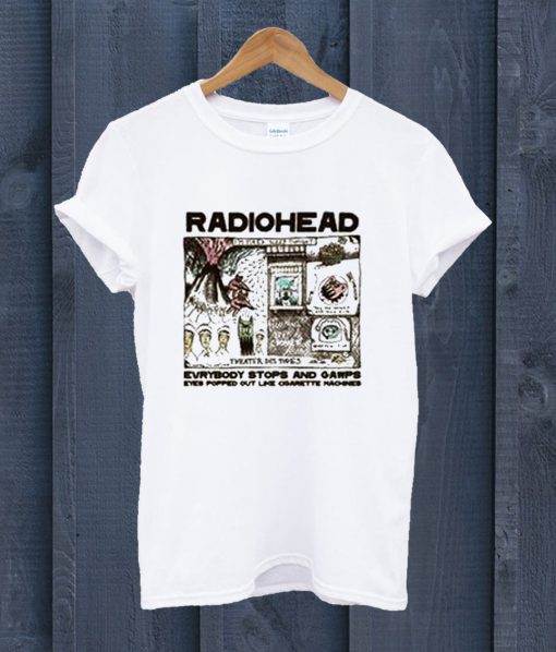 Radiohead Color In Drawing White T shirt