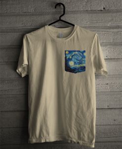 Vincent Van Gogh Starry Night Pocket T Shirt