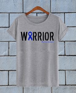 Warrior Blue Ribbon Heart Huntington's Disease T Shirt