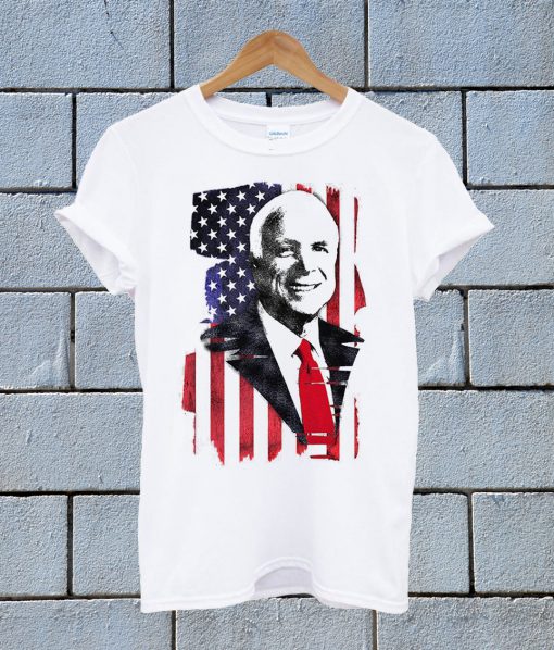 4th Of July John McCain American Patriot Juniors Soft T Shirt