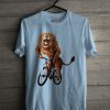 Alpha Male Lion Cycling On Mountain Bike T Shirt