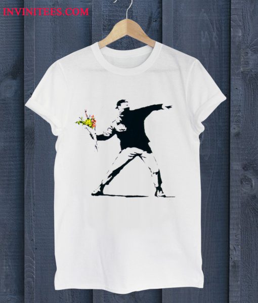 Banksy Rage Flower Thrower T Shirt