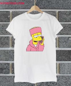 Bart Simpson Camron Dipset Killa Bart Pink Meme Hip Hop T Shirt