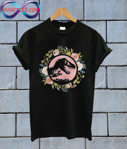 Floral Jurassic Park T Shirt