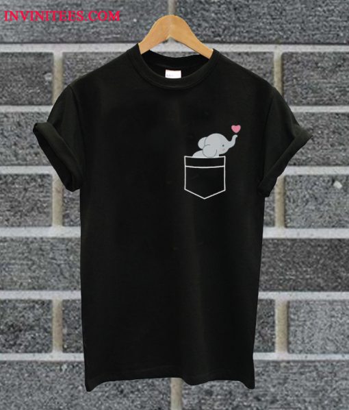 Kawaii Elephant Pocket T Shirt