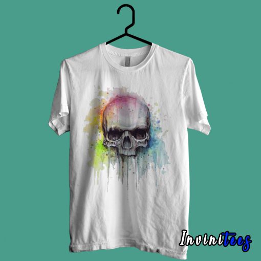 Skull Watercolor Painting T shirt