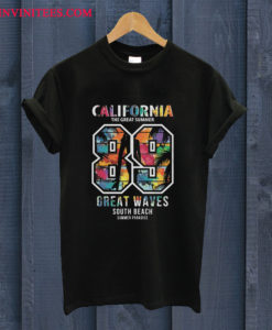 California Water Color Typography T Shirt